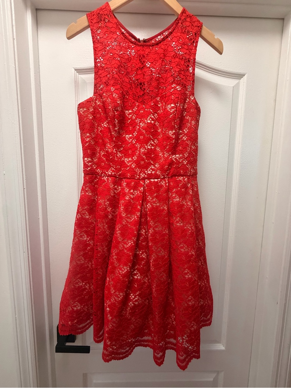 XScape by Joanna Chen: Red Lace A-Line Wonen's Dress